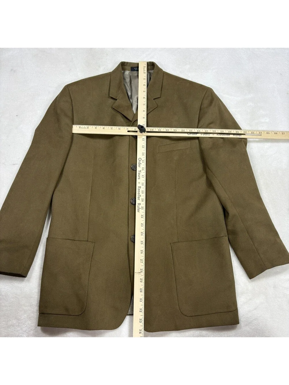 Gianfranco Ruffini Mens 43R Olive Faux Suede 4 Button Sport Coat Blazer